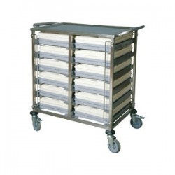 Chariot pour 12 plateaux repas isotherme