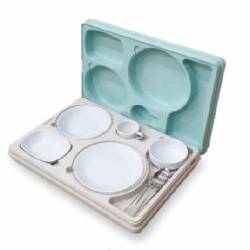 Plateau Repas Isotherme 5 compartiments Bleu