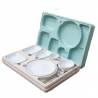 Plateau Repas Isotherme 6 compartiments Bleu